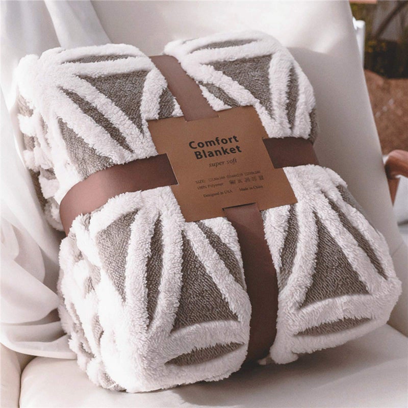 LOMAO Sherpa Fleece Blanket Fuzzy Soft Throw Blanket Dual Sided Blanket for Couch Sofa Bed (Grey, 40"x50") - Image 1
